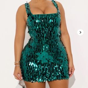 Fashion Nova Emerald Sequin Mini Dress
